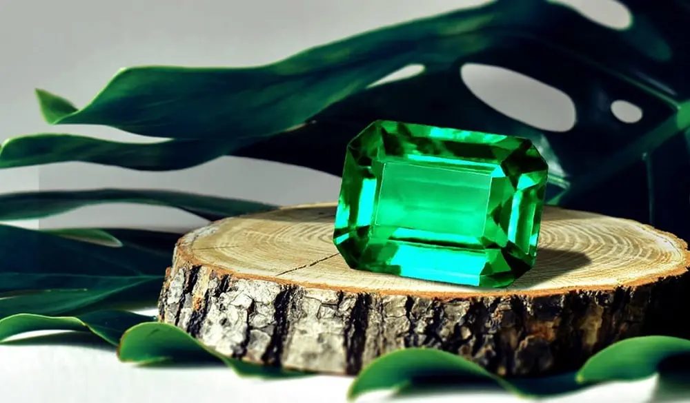 سنگ زمرد زیبا با رنگ سبز زنده یک سنگ قیمتی کمیاب